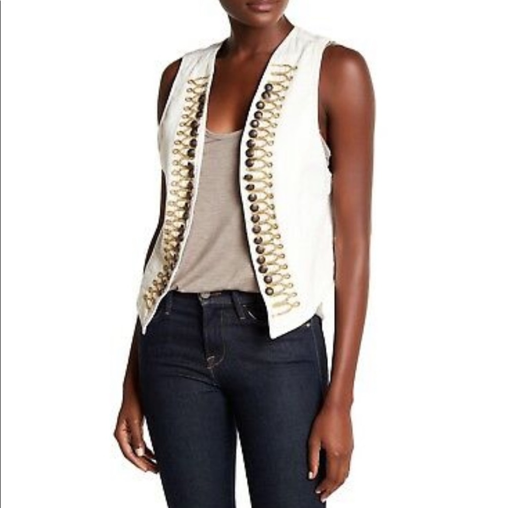 Free People Beige Vest Size S